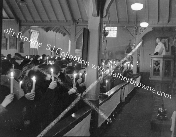 CLOSING OF MISSION LIGHTED CANDLES  FR M DWYER AT GLASNEVIN CHURCH